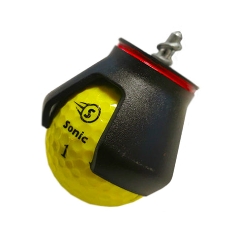 Sturdy golf club ball retrieval accessory with yellow golf ball