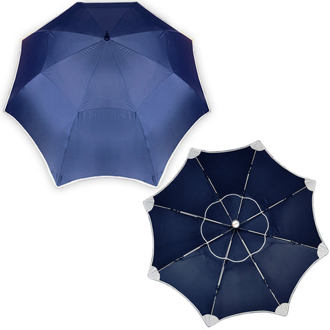 Tipless navy umbrella with white spokes 