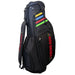 A black golf bag with colorful vertical stripes in yellow, blue, red, and green on the front, featuring 'YOUNG GUN' printed vertically in red and white on the side. The bag is shown against a plain white background.