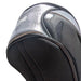 Close-up of a black and silver textured headcover on a white background