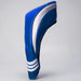 Blue and white golf club head cover with carbon fibre texture 