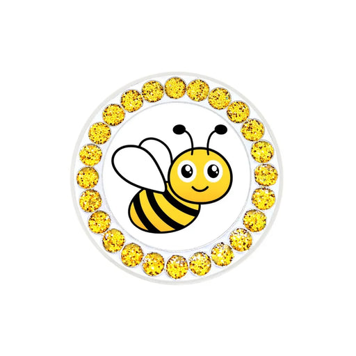 Navika golf marker with a bee design and yellow gemstones on a white background