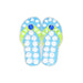 Flip-flop golf marker design with blue and green accents on a white background