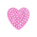 Pink heart-shaped Navika golf marker object with embedded crystals on a white background