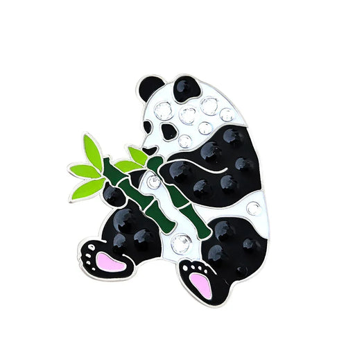 Panda-shaped Navika golf marker with rhinestones on a white background