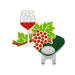 Navika golf marker with wine glass and grapes design on a white background