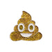 Gold glittery poop emoji Navika golf marker on a white background