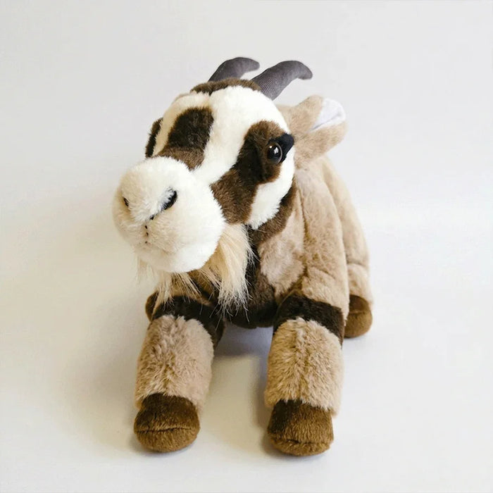 Adorably fluffy Goat golf driver head cover front on