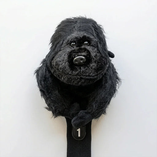 Black gorilla-shaped golf club head cover on a white background