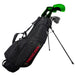 Young Gun junior golf bag with clubs and green headcovers, ideal for kids learning golf