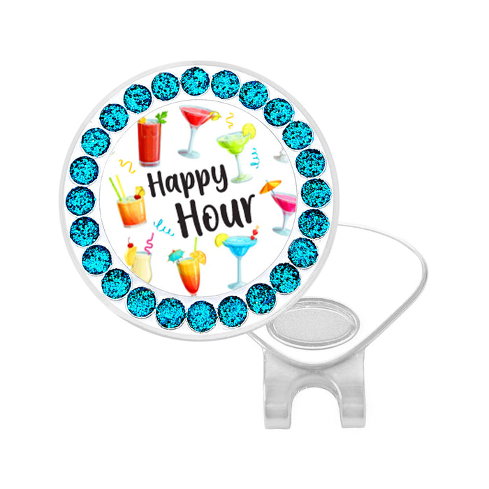 Navika Glitzy Happy Hour Ball Marker with Hat Clip
