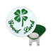 Four-leaf clover design with 'Good Luck' text on a white background