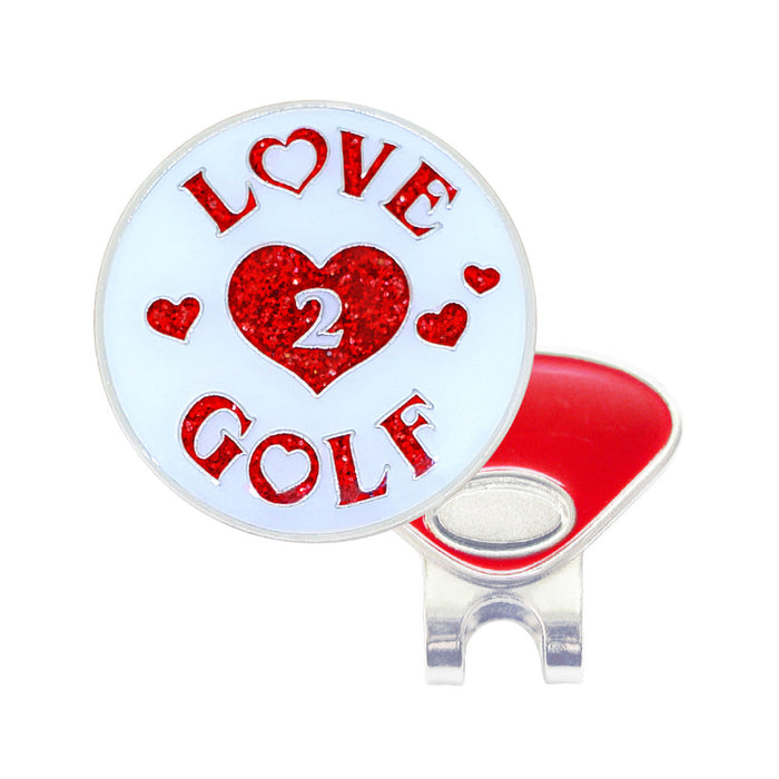 Navika Glitzy Love 2 Golf Ball Marker with Hat Clip