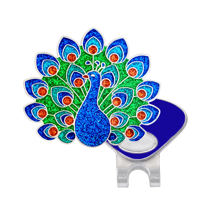 Navika Glitzy Peacock Ball Marker with Hat Clip