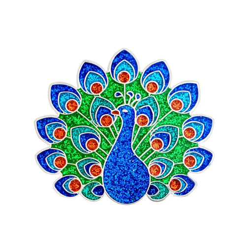 Navika Golf Marker Colorful peacock design on a white background