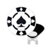 Poker chip design golf ball marker with clip on a white background