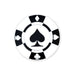 Poker chip with black spade symbol on a white background