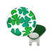 Green shamrock design on a white background with a magnetic ball marker.