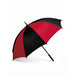 Red and black umbrella on a white background