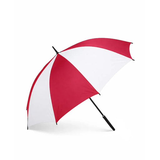 Red and white umbrella on a white background