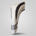 Golf club head cover with cream, silver and black design 