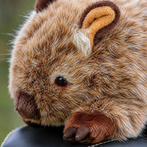 close up of Cute Fluffy Wombat Golf Driver Head cover