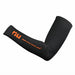 A black neoprene arm sleeve with orange 'nu' and 'ARMCOOOLER' branding, displayed on a clean white background.