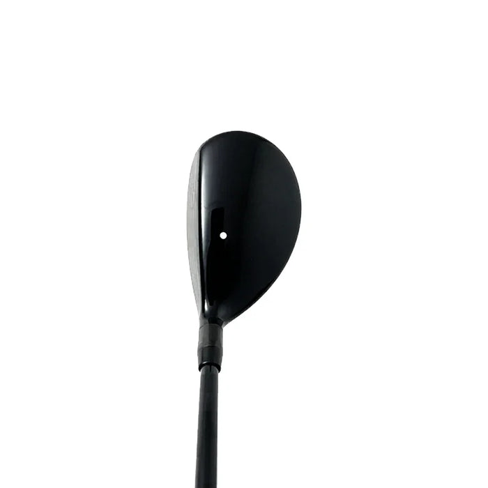 A black golf club head and shaft shown vertically against a plain white background.