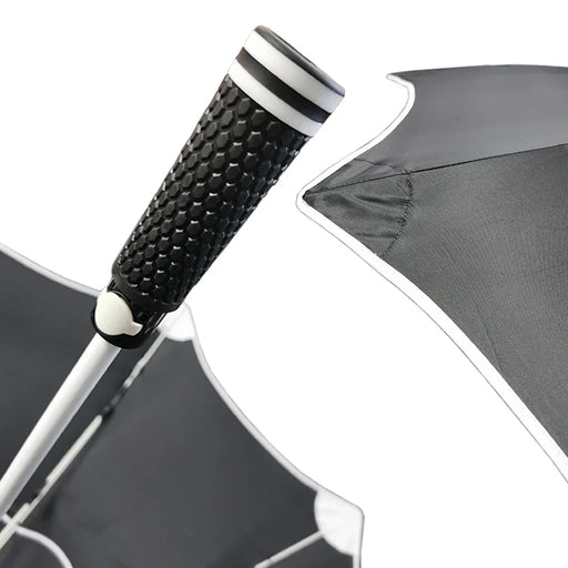 golf umbrella with slip resistant grip handle and button for telescopic extension